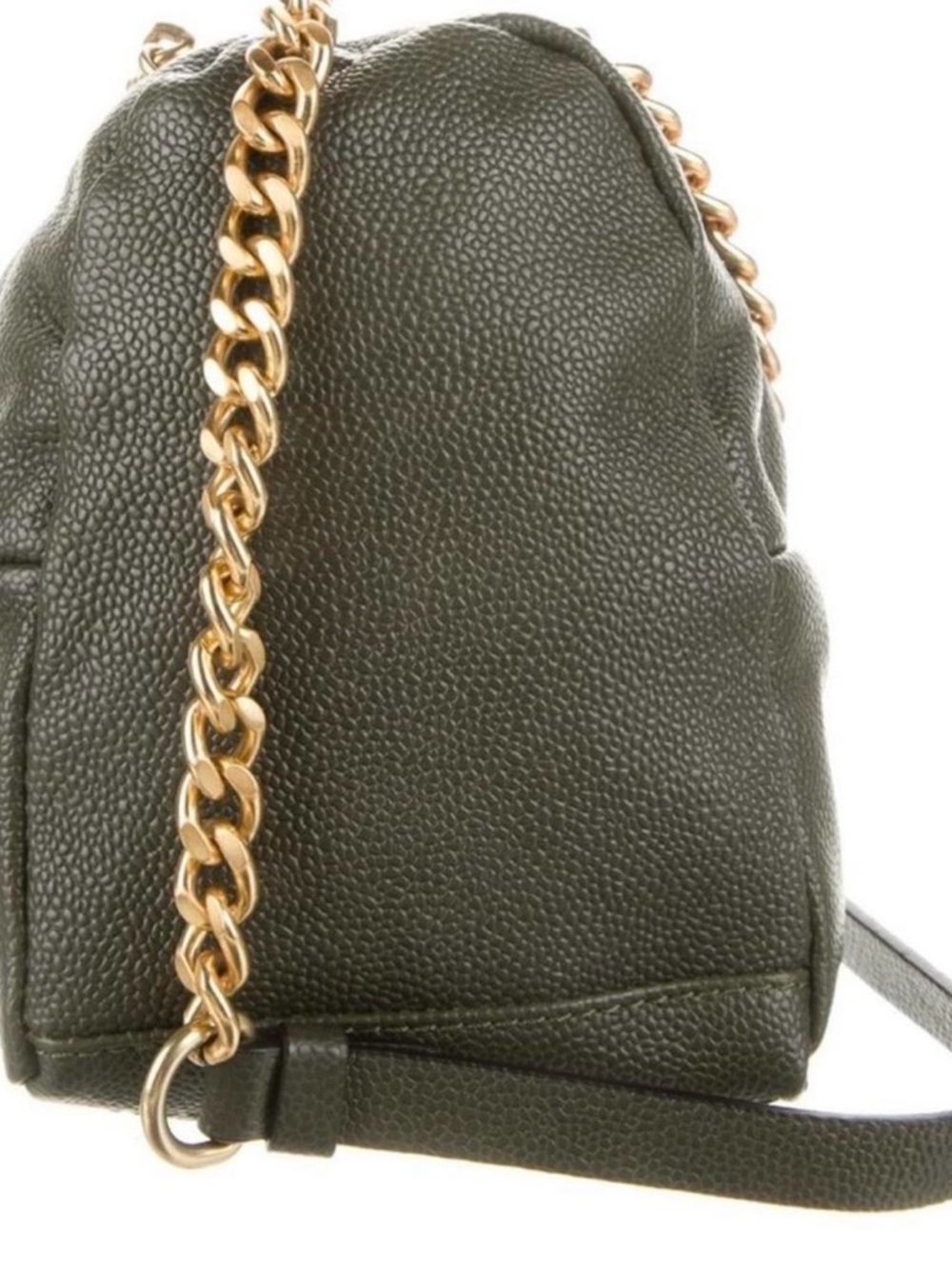 Moschino Olive Green MINI Pebbled Leather  Bag with Gold Hardware - Picture 8 of 12